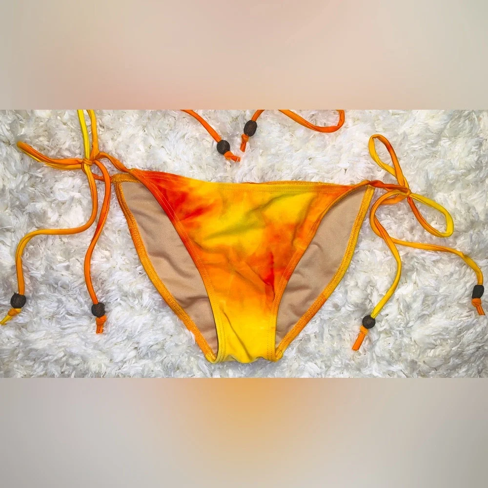 Vibrant Orange Tie-Dye Bikini Set - Picture 4 of 8